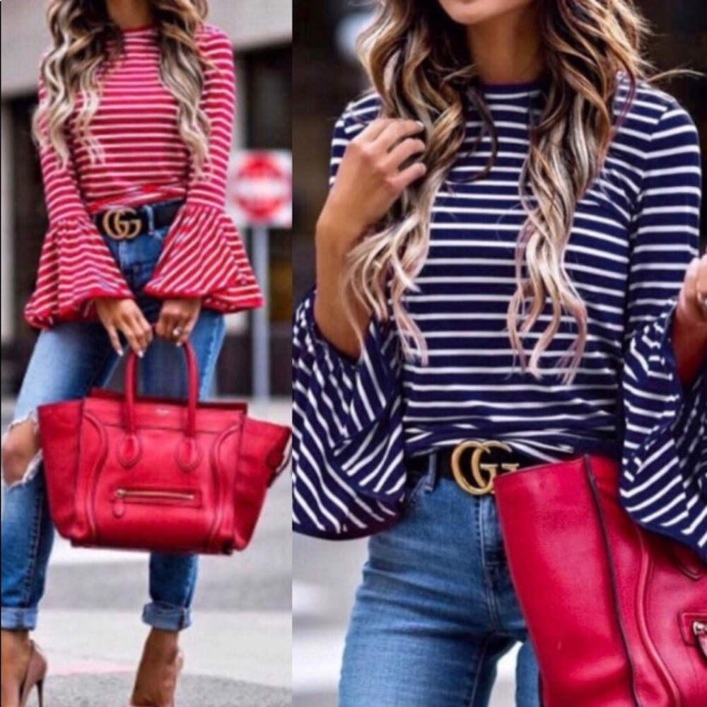 ✨LAST ONE✨ MEDIUM Fabulous Navy Stripe Top